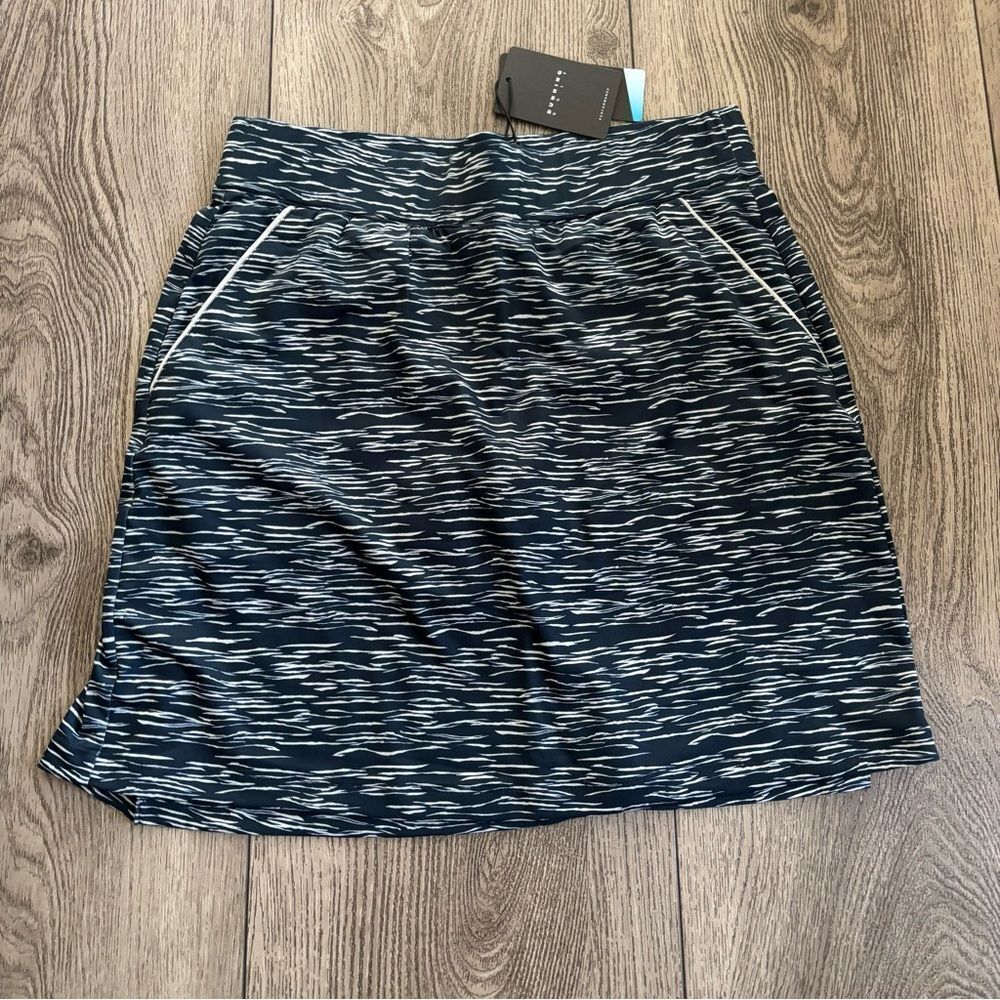 Dunning Stylish Blue and Gray Patterned Skirt